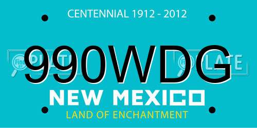 990WDG New Mexico License Plate