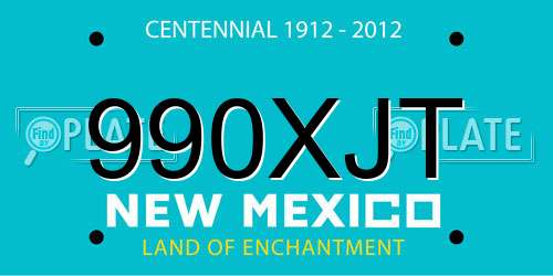 990XJT New Mexico License Plate