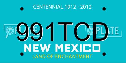 991TCD New Mexico License Plate