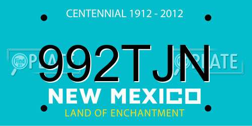 992TJN New Mexico License Plate