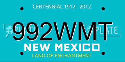 992WMT New Mexico License Plate