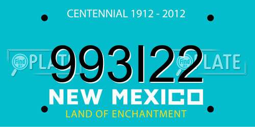993I22 New Mexico License Plate