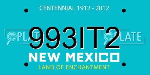 993IT2 New Mexico License Plate