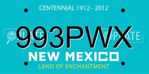 993PWX New Mexico License Plate
