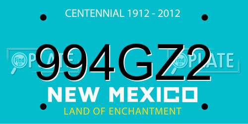 994GZ2 New Mexico License Plate