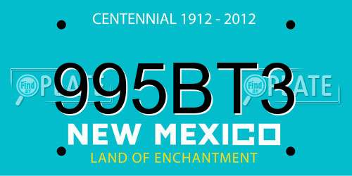 995BT3 New Mexico License Plate