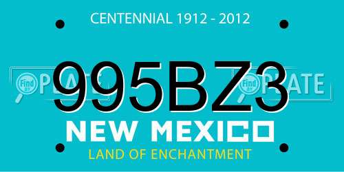 995BZ3 New Mexico License Plate