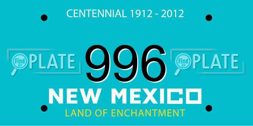 996 New Mexico License Plate