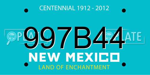 997B44 New Mexico License Plate