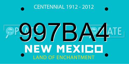997BA4 New Mexico License Plate