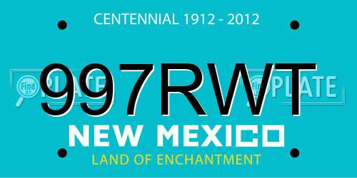 997RWT New Mexico License Plate