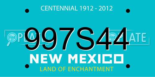 997S44 New Mexico License Plate
