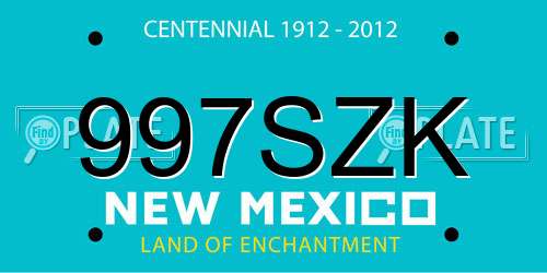 997SZK New Mexico License Plate