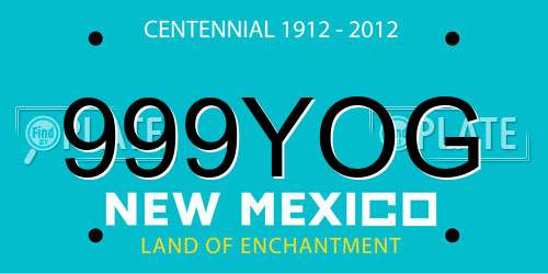 999YOG New Mexico License Plate