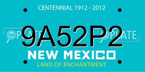 9A52P2 New Mexico License Plate