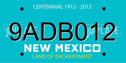 9ADB012 New Mexico License Plate