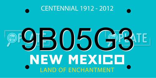 9B05G3 New Mexico License Plate