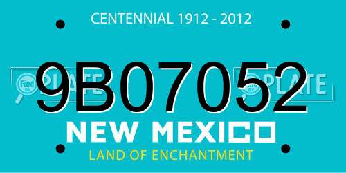 9B07052 New Mexico License Plate