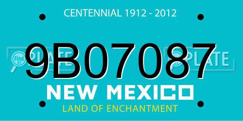 9B07087 New Mexico License Plate