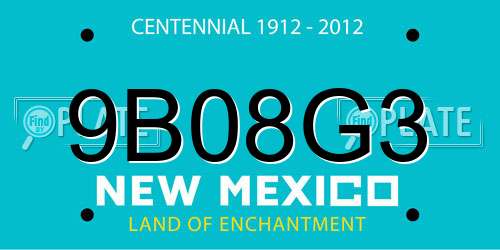 9B08G3 New Mexico License Plate