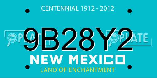 9B28Y2 New Mexico License Plate