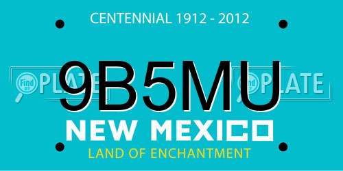 9B5MU New Mexico License Plate