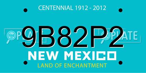 9B82P2 New Mexico License Plate