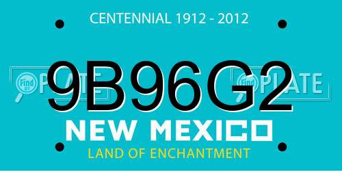 9B96G2 New Mexico License Plate