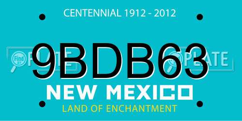 9BDB63 New Mexico License Plate