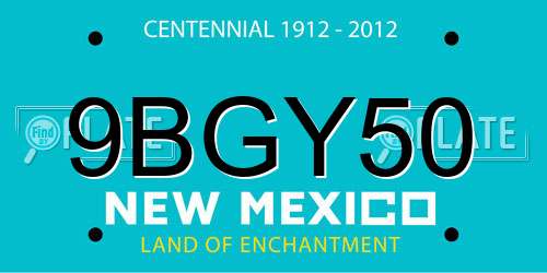 9BGY50 New Mexico License Plate
