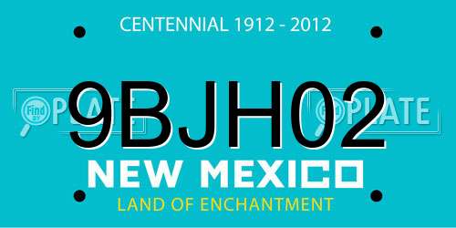 9BJH02 New Mexico License Plate