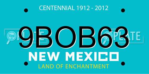 9BOB63 New Mexico License Plate