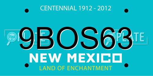 9BOS63 New Mexico License Plate