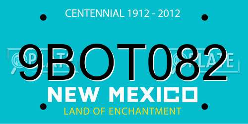 9BOT082 New Mexico License Plate