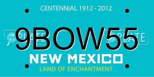 9BOW55 New Mexico License Plate