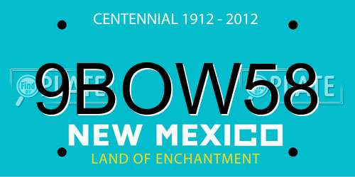 9BOW58 New Mexico License Plate