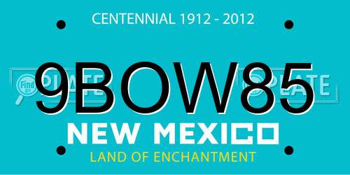 9BOW85 New Mexico License Plate