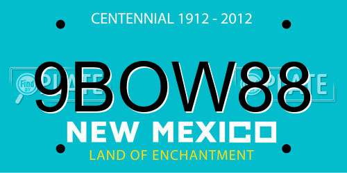 9BOW88 New Mexico License Plate