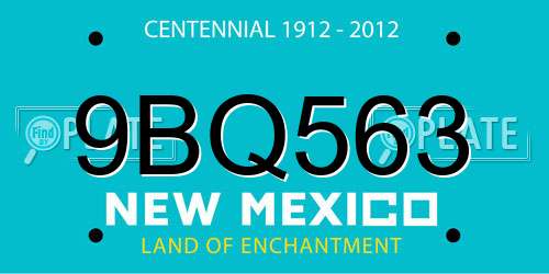 9BQ563 New Mexico License Plate