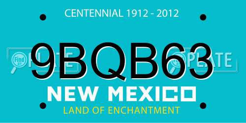 9BQB63 New Mexico License Plate