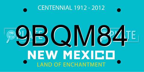 9BQM84 New Mexico License Plate