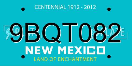 9BQT082 New Mexico License Plate