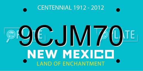 9CJM70 New Mexico License Plate