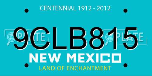 9CLB815 New Mexico License Plate