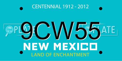 9CW55 New Mexico License Plate