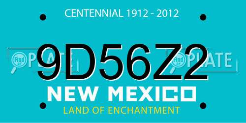 9D56Z2 New Mexico License Plate