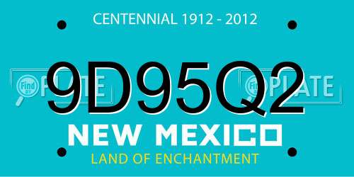 9D95Q2 New Mexico License Plate