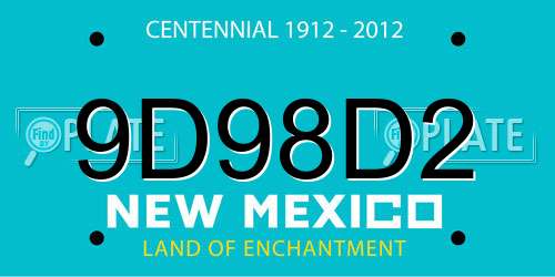 9D98D2 New Mexico License Plate