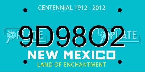 9D98O2 New Mexico License Plate