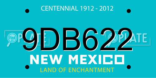 9DB622 New Mexico License Plate